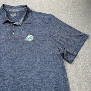 Vineyard Vines Performance Polo Miami Dolphins Blue Striped‎ Men's XXL